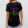 Women's V-neck Halloween Printed Short-sleeved Pocket Side-slit Protective Suit Top