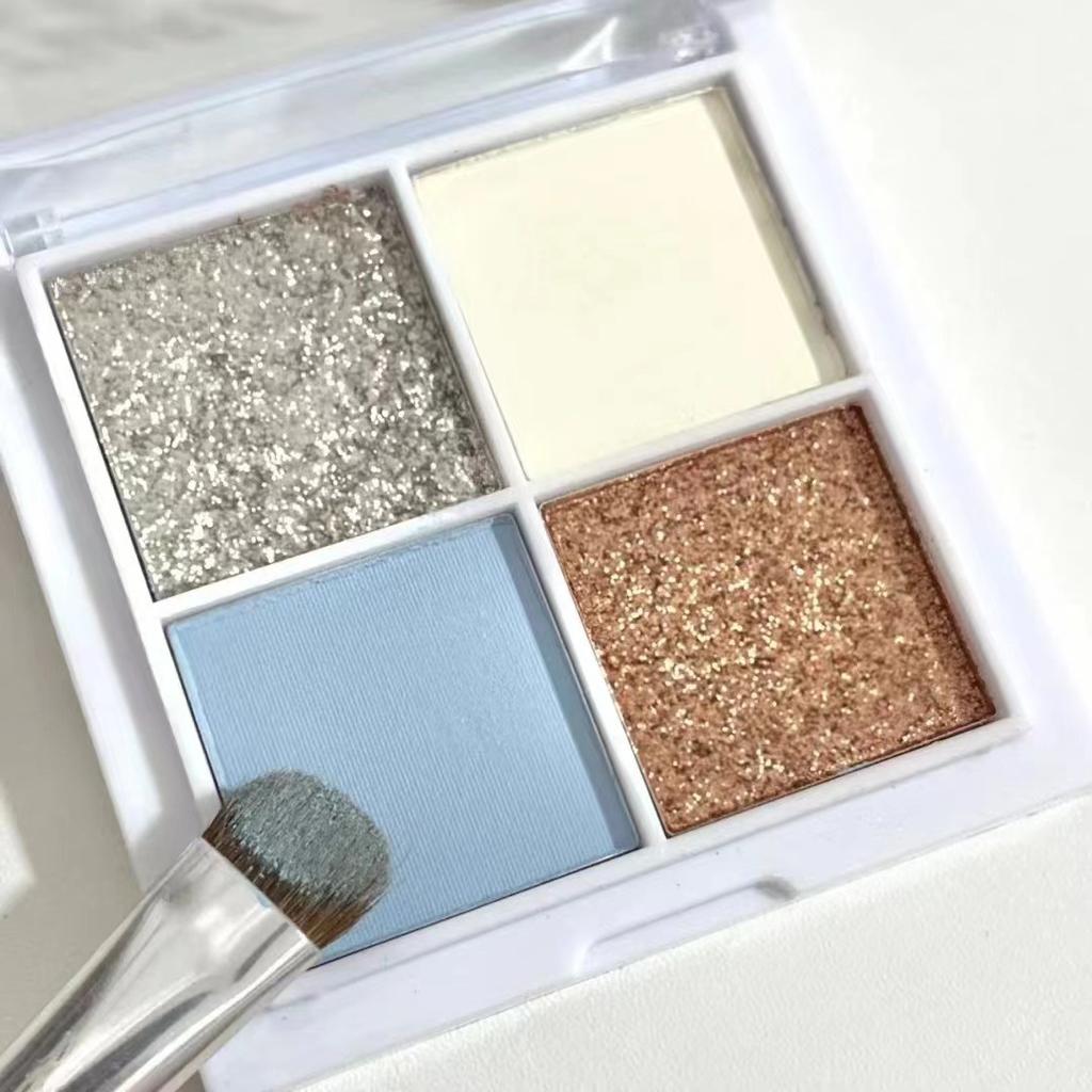 1/4 Colors Pearlescent Eyeshadow Palette Matte Earth Color Eye Shadow Shiny Sequins Eye Shadow Pigments Long Lasting Eye Makeup