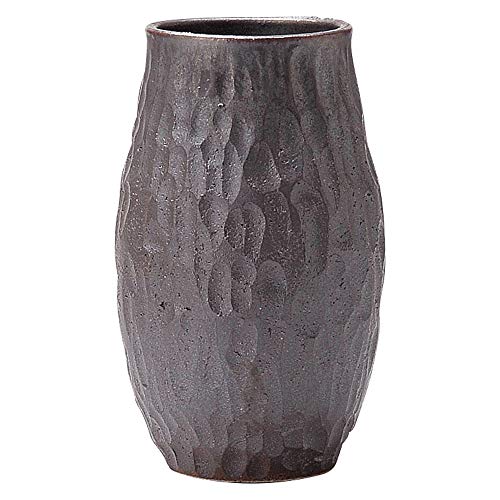 

Marui Seito Shigaraki Ware Hechimon Flower Vase, Large, Vertical, Brown, Iron Glaze Carving, Ceramic, MR-1-2533
