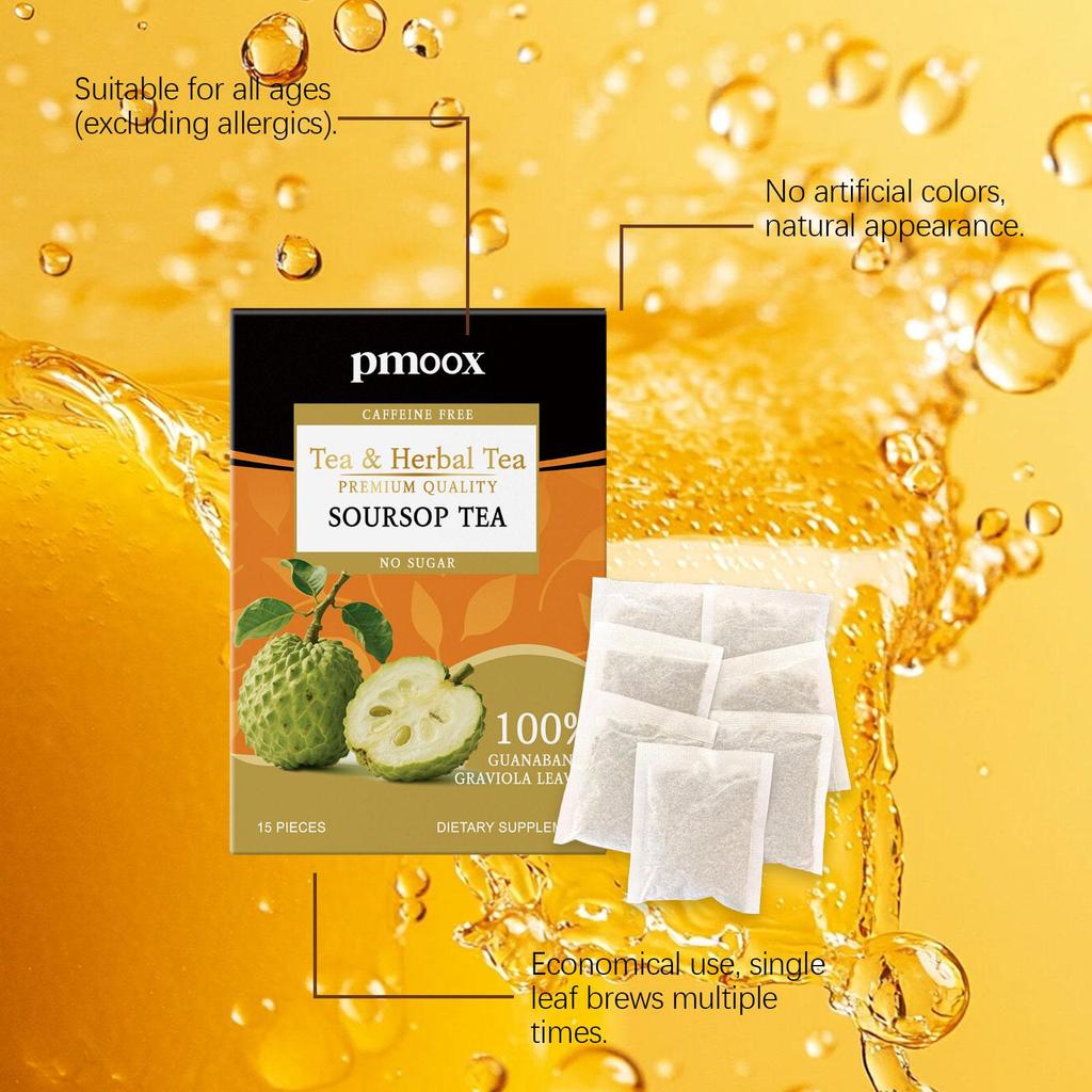 Natural Soursop Leaf Tea Bags, Individually Packaged, Daily Wellness & Dietary Support