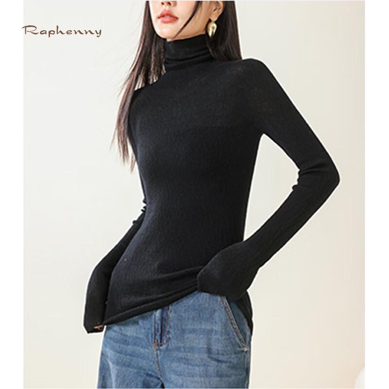 

Raphenny Women s Seamless Fine Wool Turtleneck Base Layer Top M