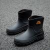 Hot Sales Men'S Rain Boots Designer Waterproof Mid Calf Boots Plush Non Slip Pvc Work Shoes Comfortable High Quality Men Shoes