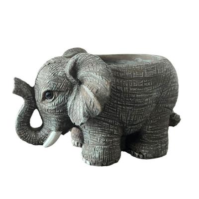 Vaso de Resina em Formato de Elefante Vaso de Flor Animal Fofo para Plantas de Interior Vaso Pequeno para Cactos Decoração de Mesa para Escritório Casa