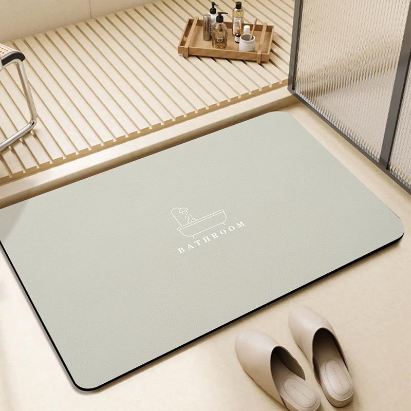 Bathroom Diatomite Floor Mat Solid Colour Minimalist Bathroom Foot Mat Doorway Non-Slip Water-Absorbent Quick-Drying Mat