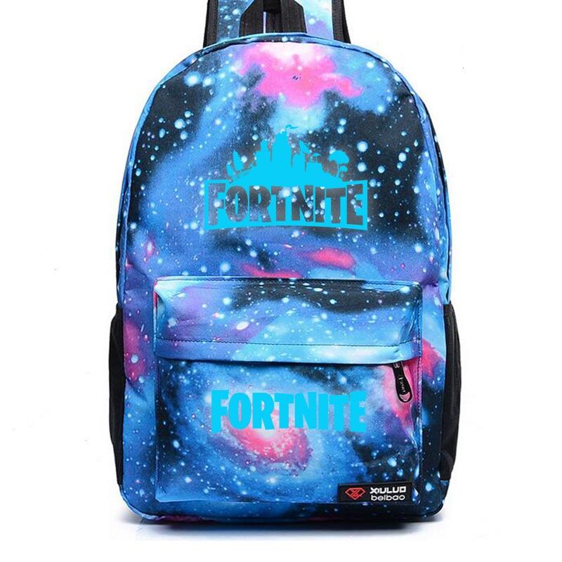 School Battle Bag Shoulder Luminous Boy Backpack Trendy And Cool StarryBlue