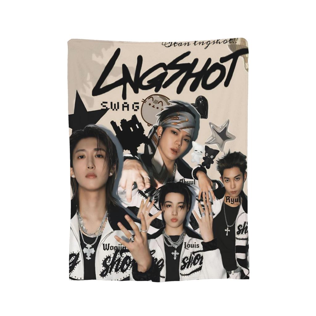 Super Soft Kpop Group Lngshot Throw Blanket Premium Flannel Fleece Lightweight Bed Blanket Super Cozy Blankets All Season Use