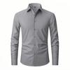 Men's Four-sided Elastic Solid Color Single Breasted Buckle Non-iron Shirt Anti-wrinkle Business Shirt