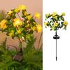 Solar Garden Bloom Light Artificial Azalea Flower Stake Lamp LED Waterproof Pathway Light for Yard Fence Patio Lawn Cemetery Decor