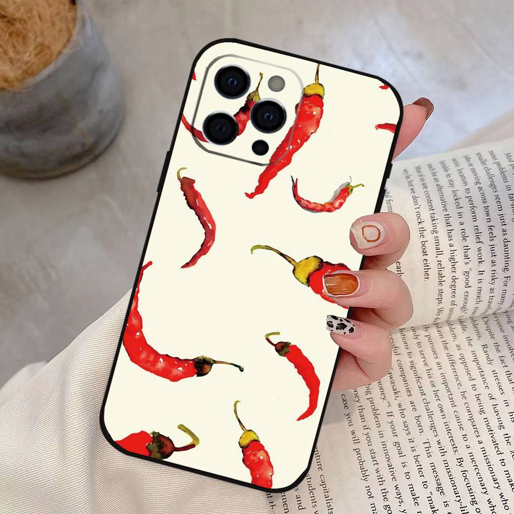 

Chili Red Phone Case Silicone Soft For IPhone 17 16 15 14 13 12 11 X XR Plus Pro Max Plus iPhone17Air