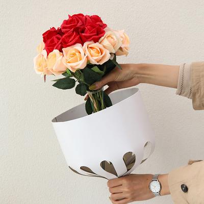 10pz Stereotipo Bouquet Rotondo Carta Kraft Fiori Pacco Rosa Carta da Imballaggio Rivestimento Negozio di Fiori Materiali Strumento Ausiliario