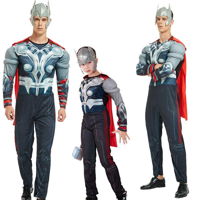 Avengers Endgame Thor Superhero Muscle Costume With Exquisite Workmanship For Adult Boys