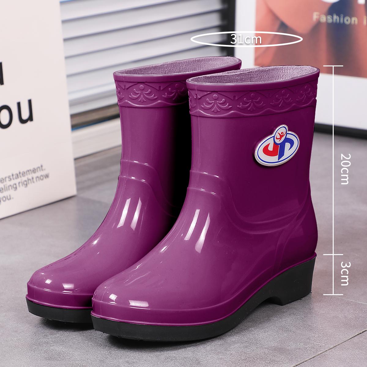 

Summer women s rain shoes midsole water shoes anti slip work shoes shoe covers protective rubber shoes bathroom waterproof shoes 230 фиолетовый