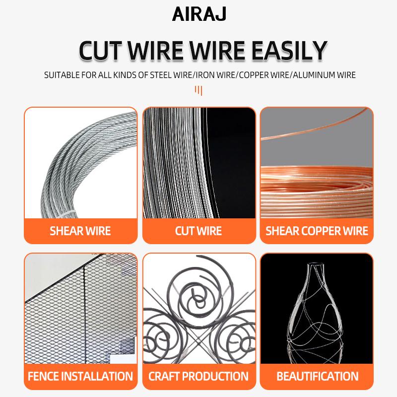 AIRAJ 8 Zoll Kraftsparende Drahtschneidezange Hochleistungs-Stahlstabschneidezange Elektriker Professionelles Langlebiges Hardware-Werkzeug