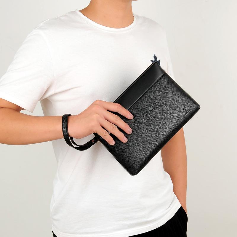 Soft Leather Men Bags Fashion Business Clutch Bag Casual Travel handbag Phone Purse Designer for Male Birthday Gift