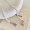 Silver Butterfly Pearl Necklace with Magnetic Detachable Design for Women - Delicate Micro-set Clavicle Chain