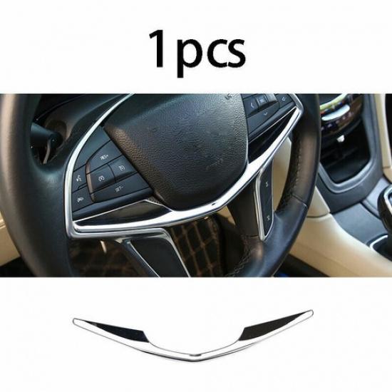 Fit For Cadillac CT6 2016- Chrome Steel Steering Wheel Frame Cover Trim 1PCS