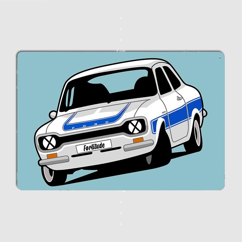 

Escort Mark 1 RS2000 Rally Car Classic Sport Car Metal Sign Poster Garage Decoration Room Decor Automobile Club Tin Home Decor 20x30cm（7.8x11.8inch）
