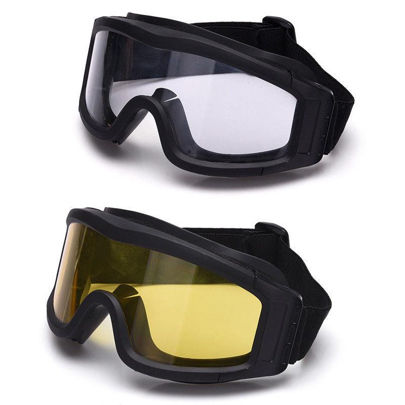 Venkovní sportovní ochranné brýle Pustinový kobylka Jízdní taktické brýle, Odolné proti nárazu Větru 3-čočkový set