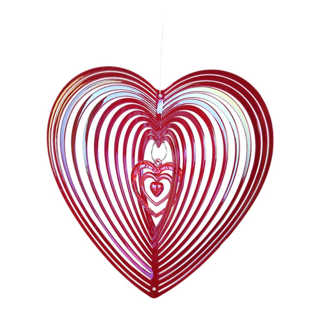 High Brightness Bird Deterrent Winds Sculptures Novelty Heart Shaped Reflectivity Wind Catcher for Balcony Granary Lawn Farmland