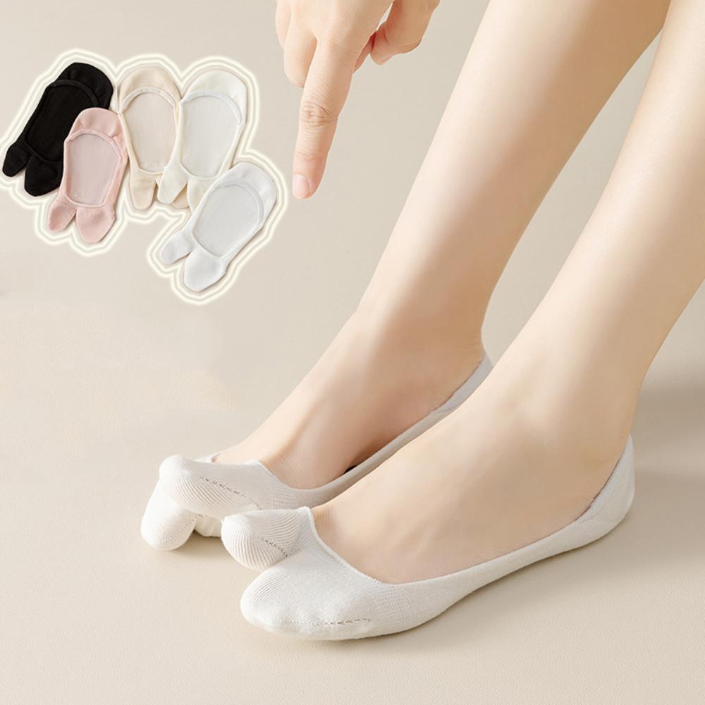 Thin Non-slip Two Toe Socks Low Cut Separate Toe Boat Sock Casual Invisible Tabi Socks Spring