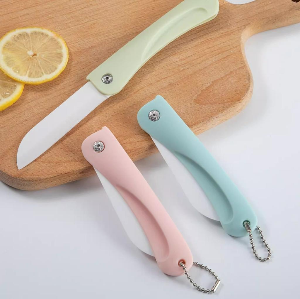 Portable Mini Pocket Knife Ceramic Peeling Fruit Knife Portable Dormitory Portable Slicing Knife Kitchen Accessorie