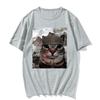Thousand Yard Stare Funny Cat Meme T Shirts Women's Fashion Casual Short Sleeve T-shirts Oversized T-shirt Streetwear
