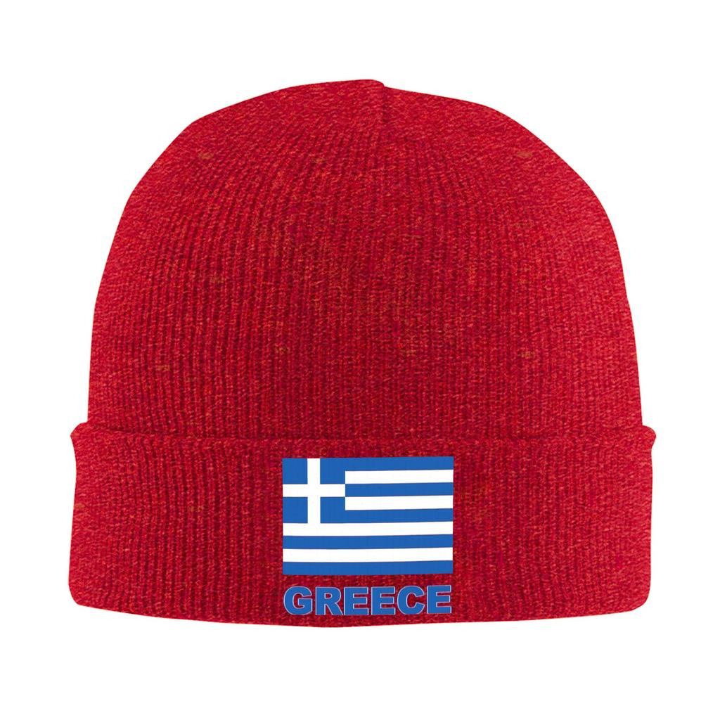 Greece Flag  Knit Hat  Street Caps Adult Unisex Kpop Beanie Hats Spring Graphic Thermal Elastic Bonnet Hats