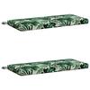 2 Piece Bench Cushions SOEST 2 Pcs. 100percent Polyester Leaf Pattern