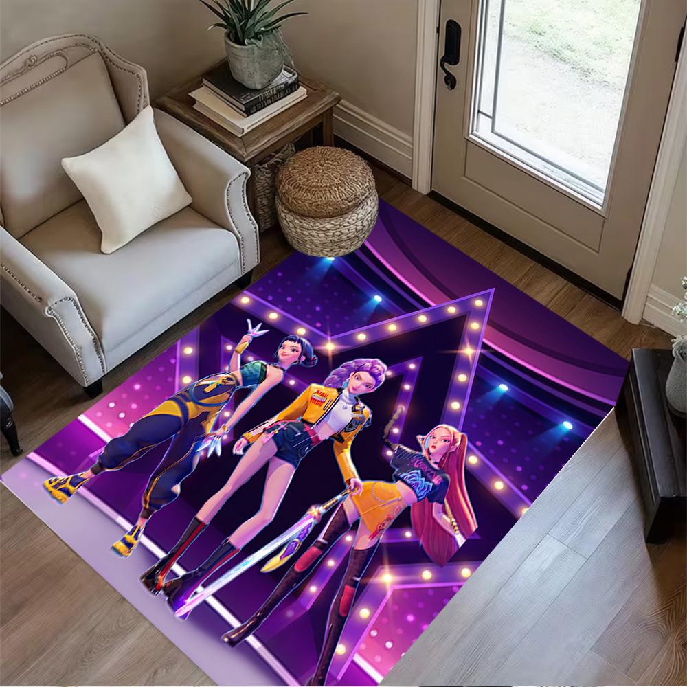 K-pop Demon Hunters Carpet Suitable for Balcony Dormitory Study room Playrooms Antislip Carpet Anime Office Decor Perfect Gift for Women/Men