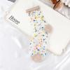 Ultra-thin Transparent Crystal Silk Socks Women Fashion Summer Harajuku Crew Socks Retro Flower Streetwear Elastic Long Socks