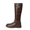 New Spot Washed Horse Leather~ Retro Thick-soled Knight Boots for Women, But Knee-thin Thick Heel Tall Boots Leather