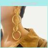 2023 Summer Elegant Vintage Alloy Long Circle Earrings For Women Fashionable Design Geometric