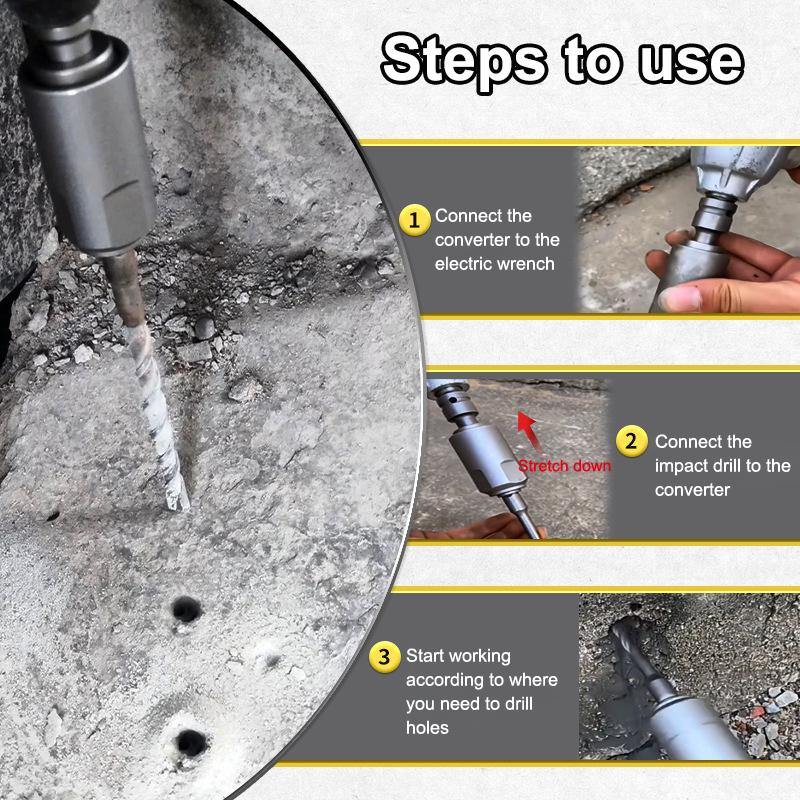 Multi Functional Hand Drill To Electric Hammer Conversion Head 1/2 Adapter For Converting Impact Wrench To Electric Hammer