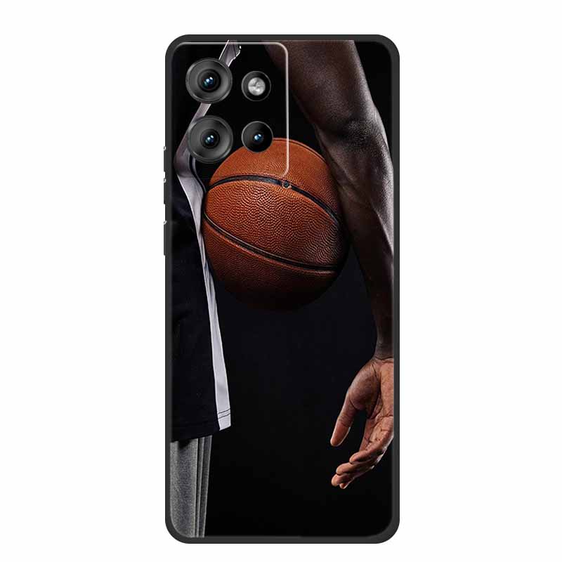 For Motorola Moto G 2025 Case Fashion Flower Black Silicone Soft TPU Back Cover Case For Motorola G75 S50 Edge 50 Neo Phone Case