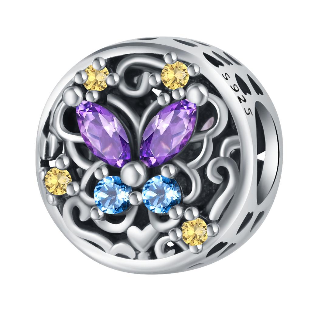 Genuine Copper Metal Beautiful Butterflies Bees Insects Charm Bead Components Pendant Bead Component Compatible With Bracelet High Quality Fine
