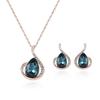 1set/3pcs (Necklace + Earrings) Women's Elegant Jewelry Set Fashion Versatile Diamond Crystal Gourd Jewelry Set