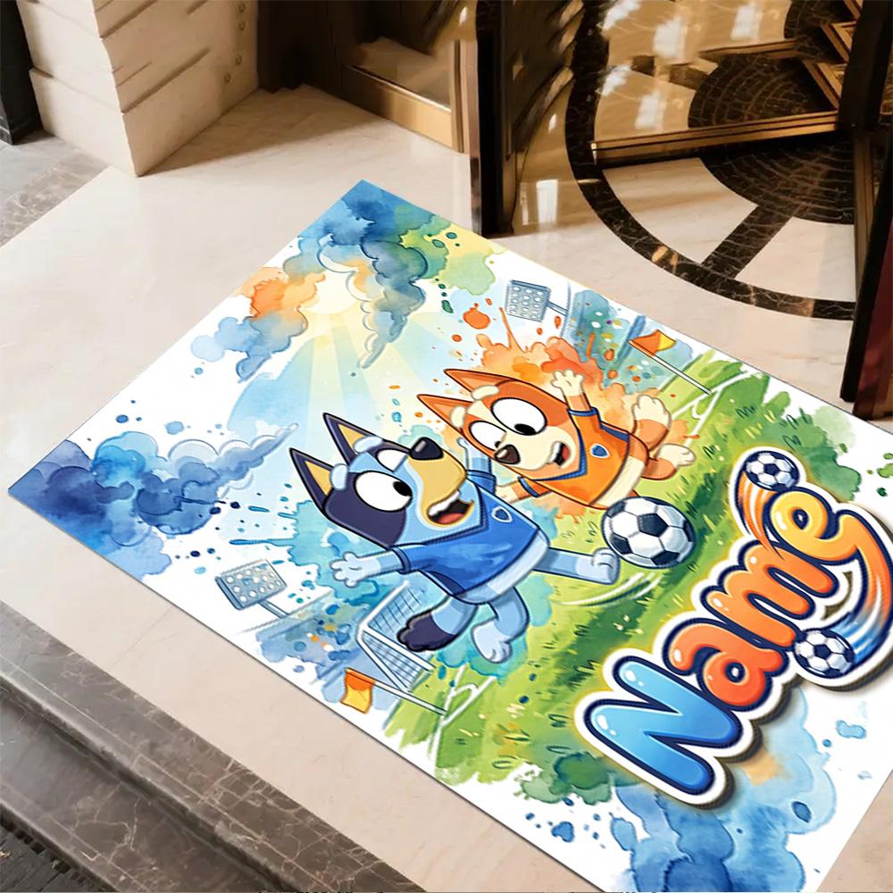 Autumn Forest Friends Customizable Name Area Rug Perfect for Playrooms Study Room Entryway Dormitory Antislip Carpet Anime Office Decor