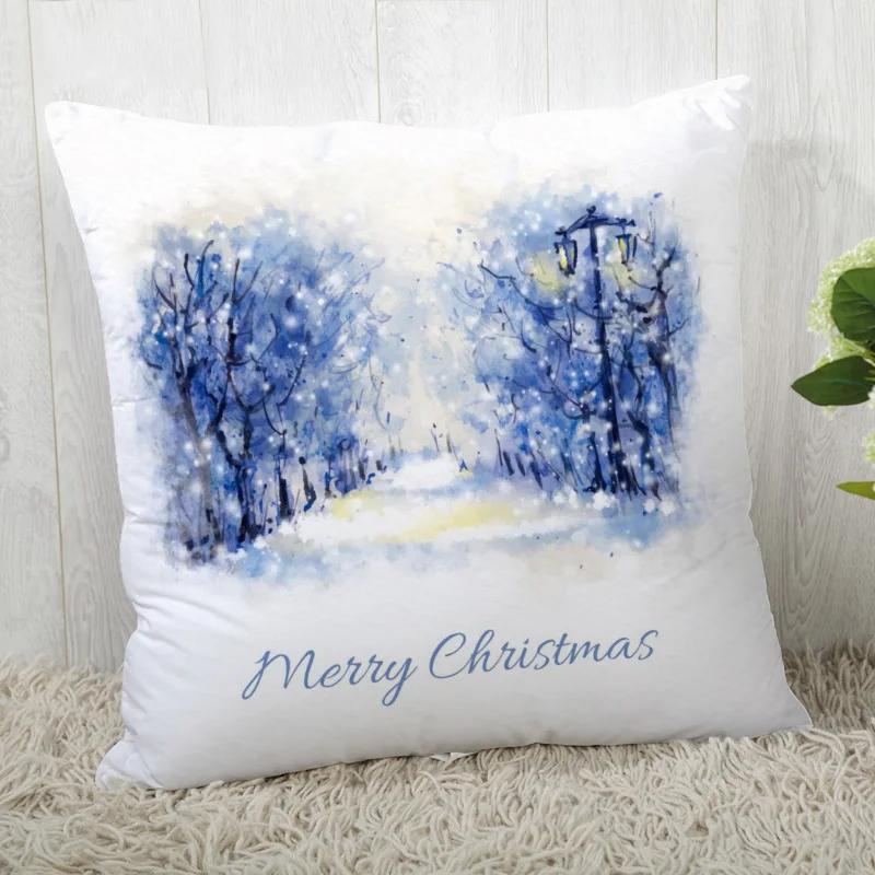 Custom Decorative Pillowcase Christmas Square Zippered Pillow Cover 35X35,40x40,45x45cm(One Side)