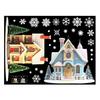Christmas Double House Window Cling Removable Waterproof PVC Merry Christmas Winter Cabin Static Glass Sticker Holiday Party Decoration Decal