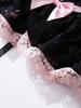 Foshan Lace Bow See-through Lingerie & Garter Skirt Set