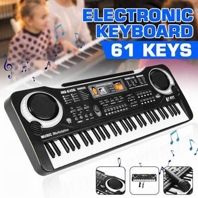 Elektronisches Klavier für Kinder, Tastatur, tragbar, 61 Tasten, Orgel mit Mikrofon, Lernspielzeug, Musikinstrument, Geschenk für Kinder, Anfänger