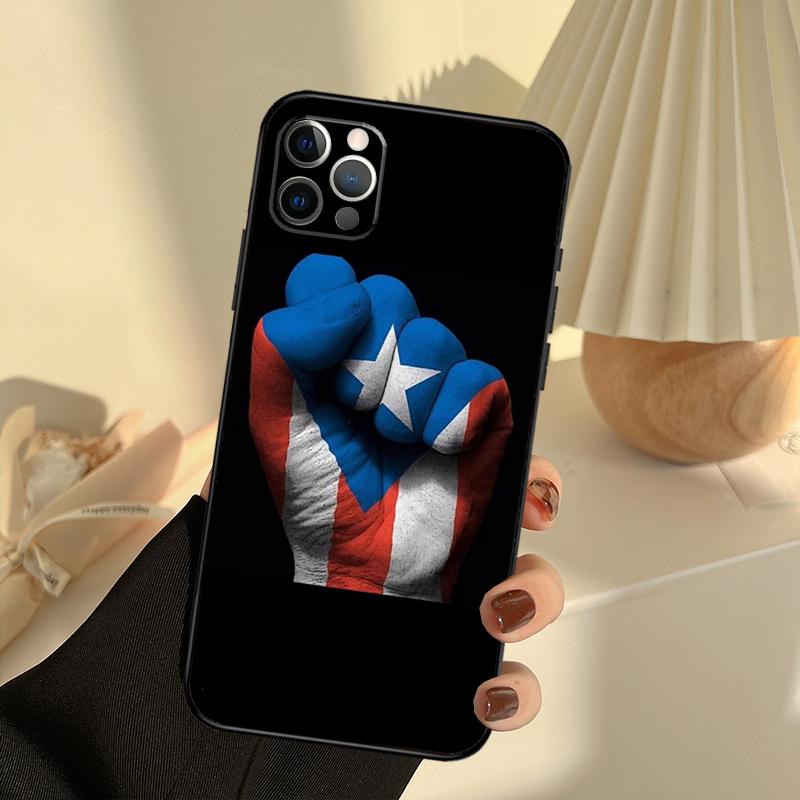 Puerto Rico Flag Phone Case For iPhone 16 14 13 12 11 15 17 Pro Max 13 Mini 15 16 Plus 16e 17 Air Cover Funda