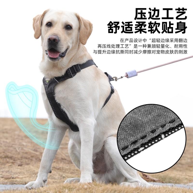 Lightweight Adjustable Dog Harness With Reflective Stripes Storage Pocket Small To Large Breeds