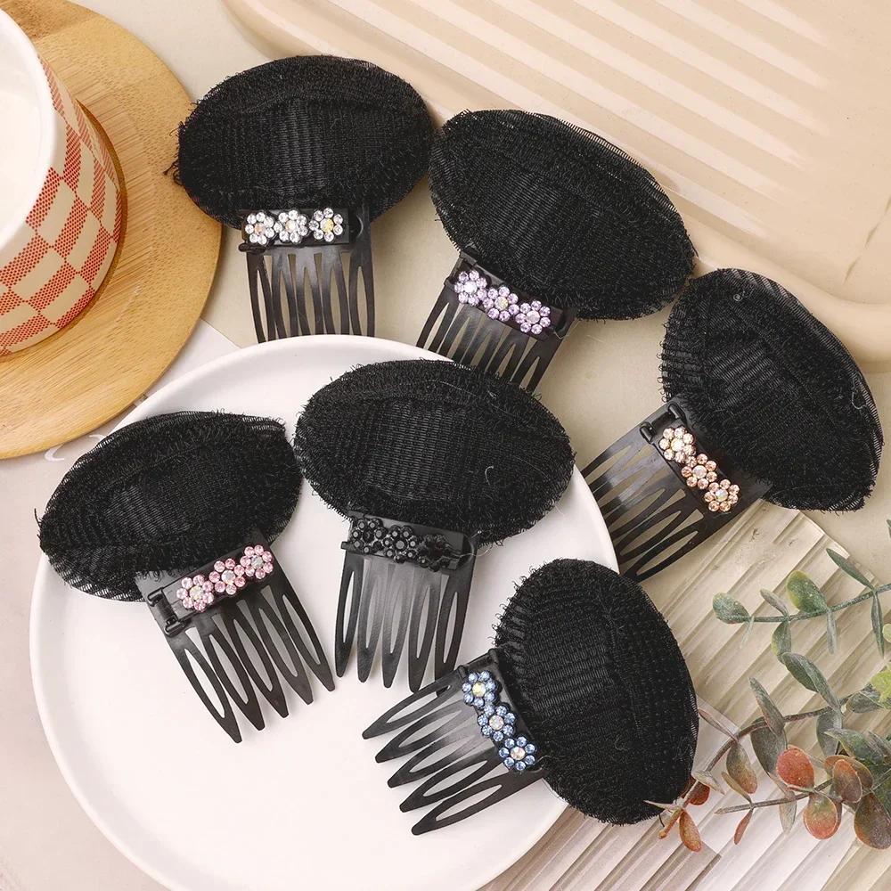 Neviditelný načechraný vlasový polštářek kamínková houba Hlavový polštářek Přední část vlasů Objem Base Puff Cushion Hair Bun Pro Styling Vlásenky