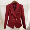 Giacca alla Moda Donna Classico Doppiopetto Bottoni Metallici Leone Blazer