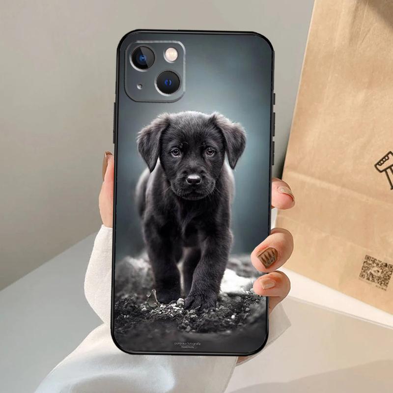 Black Labrador Dog Phone Case For iPhone 17 Air 16 15 13 11 12 14 Pro Max 13 12 mini 15 16 Plus 16e Cover Coque