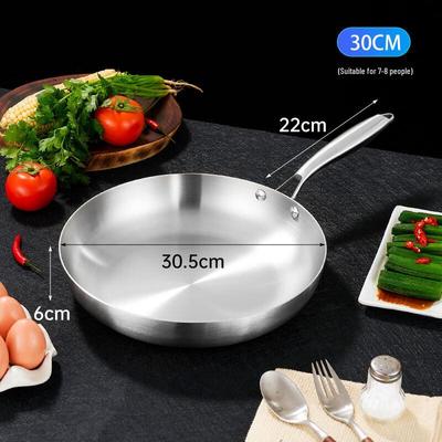ZISIZ 3-Ply 304 Stainless Steel Induction Frying Pan & Wok