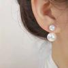 Korean White Imitation Pearls Two Bead Dangle Earrings Sweet Drop Earrings Fashion Women Jewelry Accessories Wholesale