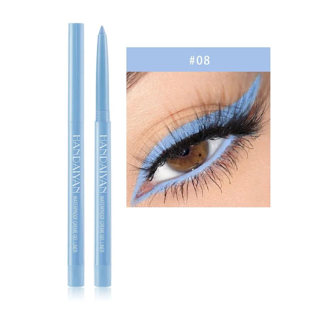 HANDAIYAN Matte Colorful Eye Liner Pen Cream Lasting Eyeliner Gel Pencils Option Easy To Wear Cosmetics White Yellow Blue Purple
