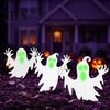 Fluorescent Outdoor Decor Halloween Ghost Garden Stake, Spooky Glow-in-The-Dark Yard Sign, Pumpkin Stakes Scarecrow Acrylic Decoration for Lawn